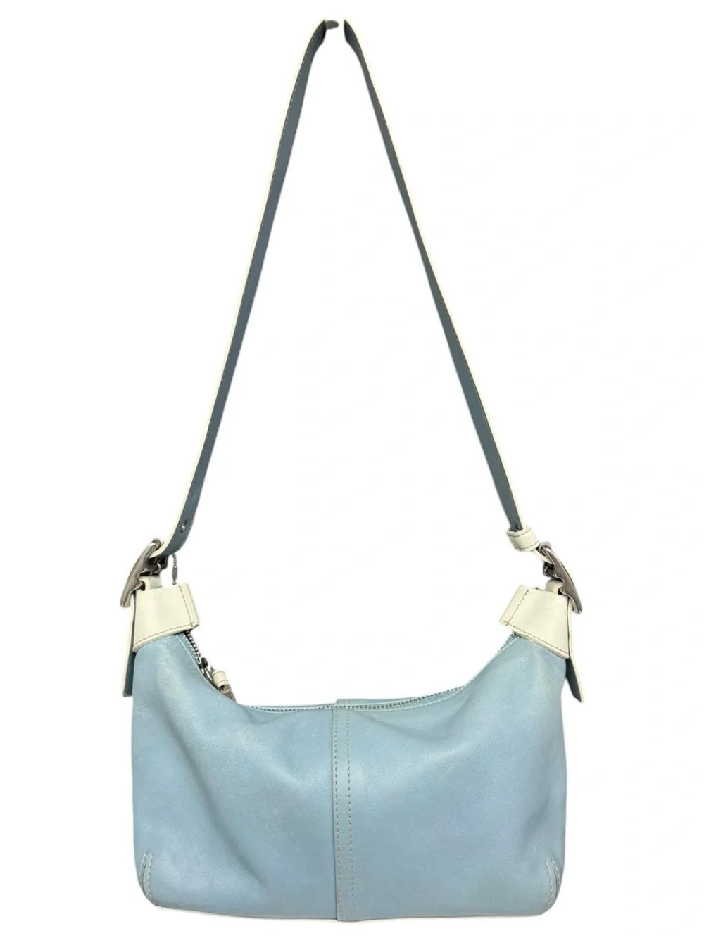 Coach Legacy Demi Hobo Shoulder Bag 9564 Blue White Vintage Y2K Leather